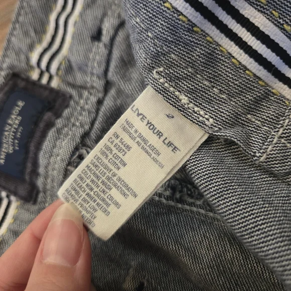 American Eagle Gray Cotton Wide Leg Multi Pocket Pants Size 2 - Picture 8 of 8